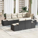 Havesofa Sæt 7 stk. Sort og Cream polyrattan