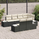 Havesofa Sæt 7 stk. Sort og Cream polyrattan