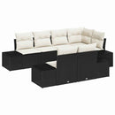 Havesofa Sæt 7 stk. Sort og Cream polyrattan