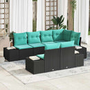 Havesofa Sæt 7 stk. Sort polyrattan