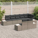 Havesofa Sæt med pude 8 pcs Grå polyrattan