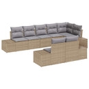 Havesofa Sæt med pude 8 pcs Beige og grå polyrattan