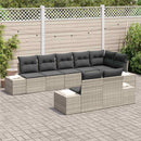 Havesofa Sæt med pude 8 pcs Lysegrå polyrattan