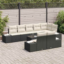 Havesofa Sæt med pude 9 pcs Sort og Cream polyrattan