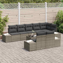 Havesofa Sæt med pude 9 pcs Grå polyrattan