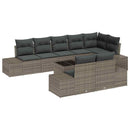 Havesofa Sæt med pude 9 pcs Grå polyrattan