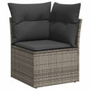 Havesofa Sæt med pude 9 pcs Grå polyrattan