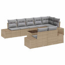 Havesofa Sæt med pude 9 pcs Beige og grå polyrattan