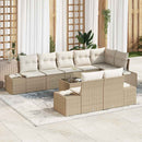 Havesofa Sæt med pude 9 pcs Beige og creme polyrattan
