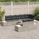 Havesofa Sæt med pude 9 pcs Lysegrå polyrattan