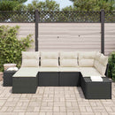 Havesofa Sæt 6 stk. Sort og Cream polyrattan