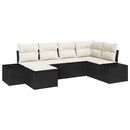 Havesofa Sæt 6 stk. Sort og Cream polyrattan
