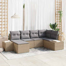 Havesofa Sæt 6 stk. Beige og grå polyrattan