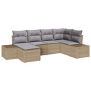 Havesofa Sæt 6 stk. Beige og grå polyrattan
