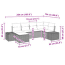 Havesofa Sæt med pude 6 pcs Brun polyrattan