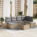 Havesofa Sæt 7 stk. Beige og grå polyrattan
