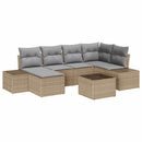 Havesofa Sæt 7 stk. Beige og grå polyrattan