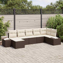 Havesofa Sæt med pude 7 pcs Brun polyrattan