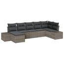 Havesofa Sæt med pude 7 pcs Grå polyrattan