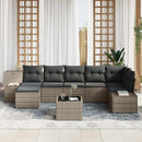 Havesofa Sæt med pude 8 pcs Grå polyrattan