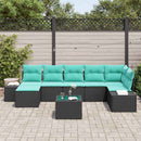Havesofa Sæt 8 stk. Sort polyrattan