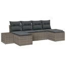 Havesofa Sæt med pude 6 pcs Grå polyrattan