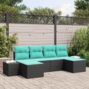 Havesofa Sæt 6 stk. Sort polyrattan