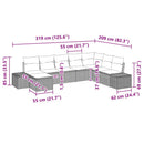 Havesofa Sæt med pude 8 pcs Beige polyrattan