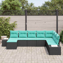 Havesofa Sæt 8 stk. Sort polyrattan