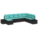 Havesofa Sæt 8 stk. Sort polyrattan