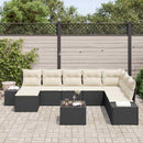 Havesofa Sæt 9 stk. Sort polyrattan