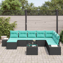 Havesofa Sæt 9 stk. Sort polyrattan