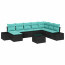Havesofa Sæt 9 stk. Sort polyrattan