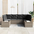Havesofa Sæt med pude 6 pcs Grå polyrattan