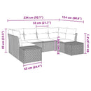 Havesofa Sæt med pude 6 pcs Sort polyrattan