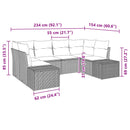 Havesofa Sæt med pude 6 pcs Brun polyrattan