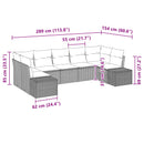 Havesofa Sæt med pude 7 pcs Brun polyrattan
