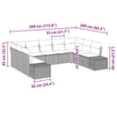 Havesofa Sæt med pude 9 pcs Beige polyrattan