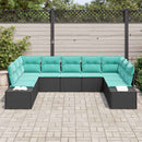 Havesofa Sæt 9 stk. Sort polyrattan