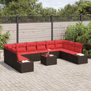 Havesofa Sæt med pude 11 pcs Brun polyrattan