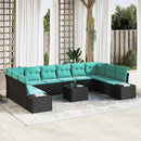 Havesofa Sæt 11 stk. Sort polyrattan