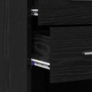 Bogreol med skuffe Sort eg 30 x 42.4 x 185.2 cm