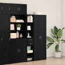 Bogreol med skuffe Sort eg 30 x 42.4 x 185.2 cm
