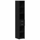 Bogreol med skuffe Sort eg 30 x 42.4 x 185.2 cm