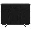 Sideboard med skuffe Sort eg 97 x 32,5 x 74,5 cm