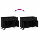 Sideboard med skuffe Sort eg 97 x 32,5 x 74,5 cm