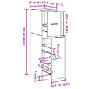 Apoteker Kabinet Sort eg 30 x 41 x 118 cm Konstrueret træ