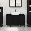 Badeværelsesskabsunder Sort eg 91 x 35 x 60 cm Konstrueret træ