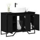 Badeværelsesskabsunder Sort eg 91 x 35 x 60 cm Konstrueret træ