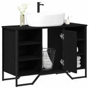 Badeværelsesskabsunder Sort eg 91 x 35 x 60 cm Konstrueret træ
